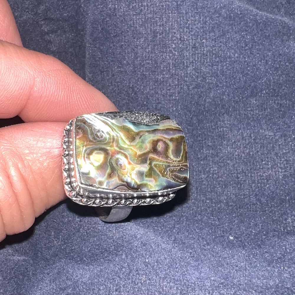 Sterling silver abalone ring